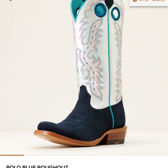 Ariat Women’s Size 11 Navy Suede square toe - Picture 4 of 4